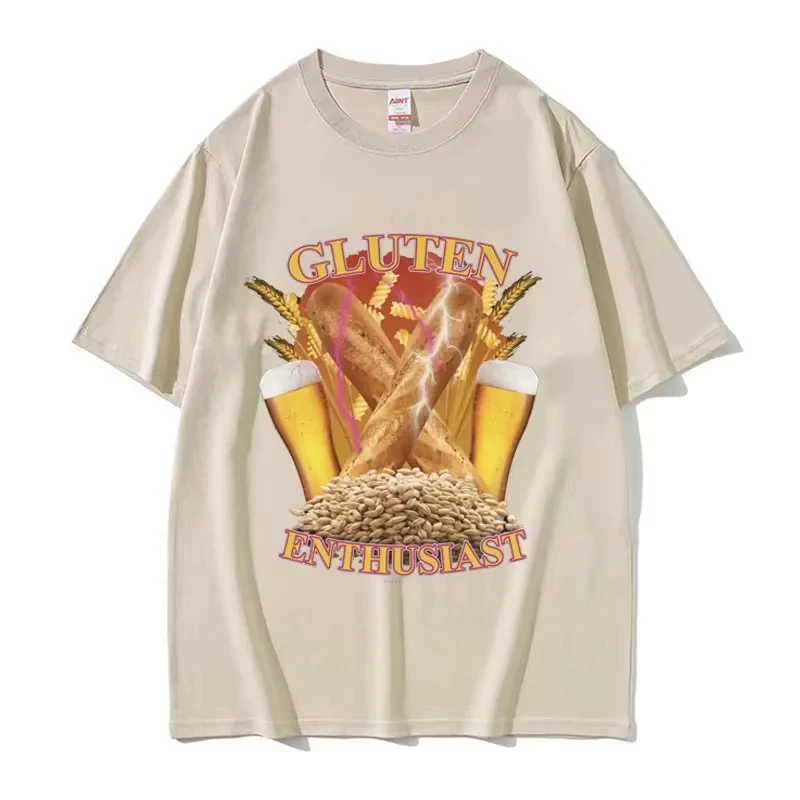 مضحك الغلوتين متحمس ميمي الجرافيك تي شيرت الرجال موضة القطن قصير الأكمام تي شيرت س الرقبة تي شيرت الشارع الشهير #4