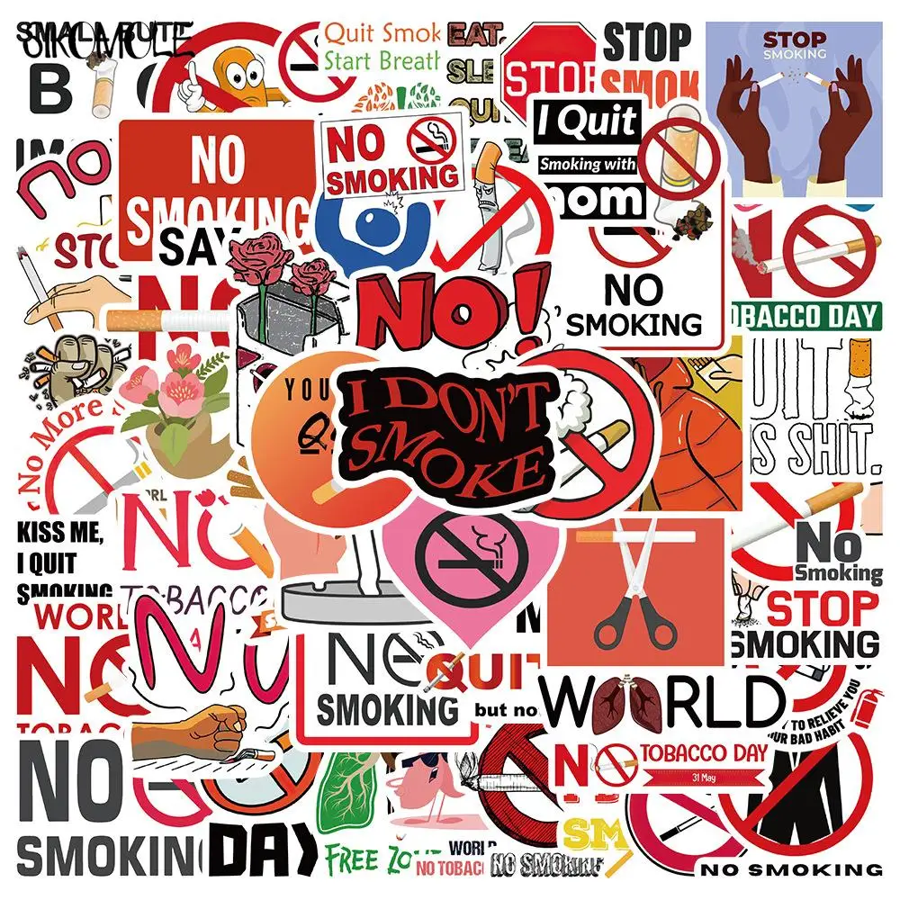 10/30/50PCS Cute Cartoon World No Tobacco Day Graffiti Stickers Stop Smoking DIY Toy Children Skateboard Laptop Decal Sticker F5