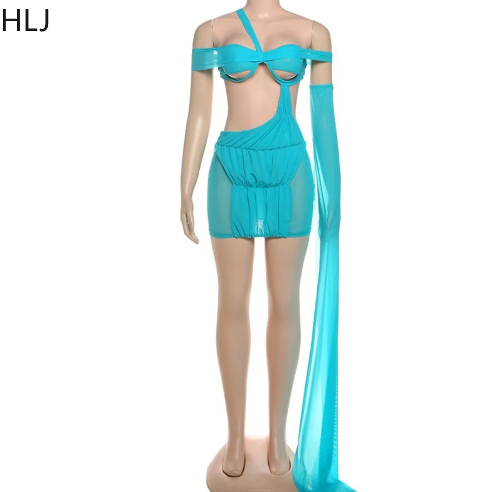 فساتين قصيرة مثيرة مفرغة من FAGADOER فستان نسائي شبكي مكشوف الأكتاف غير منتظم مُزين بقطع القماش ملابس خروج نسائية جديدة