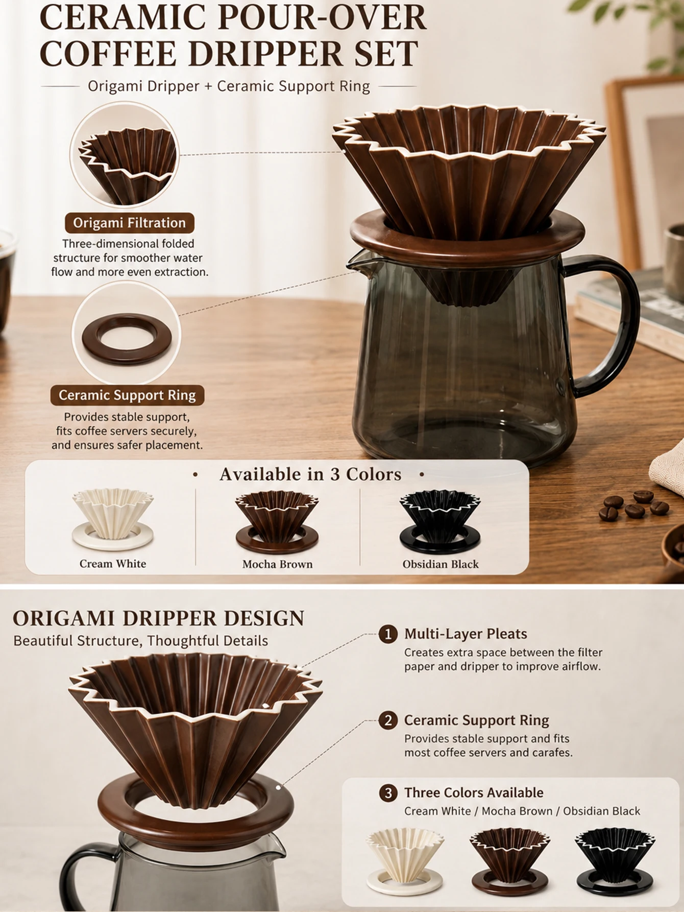 1 Hand-drip Coffee Filter, Slow-drip Coffee Filter, Cupcake-Style Filter Cup, Suitable for Single-Cup Brewing, Coffee Accessorie