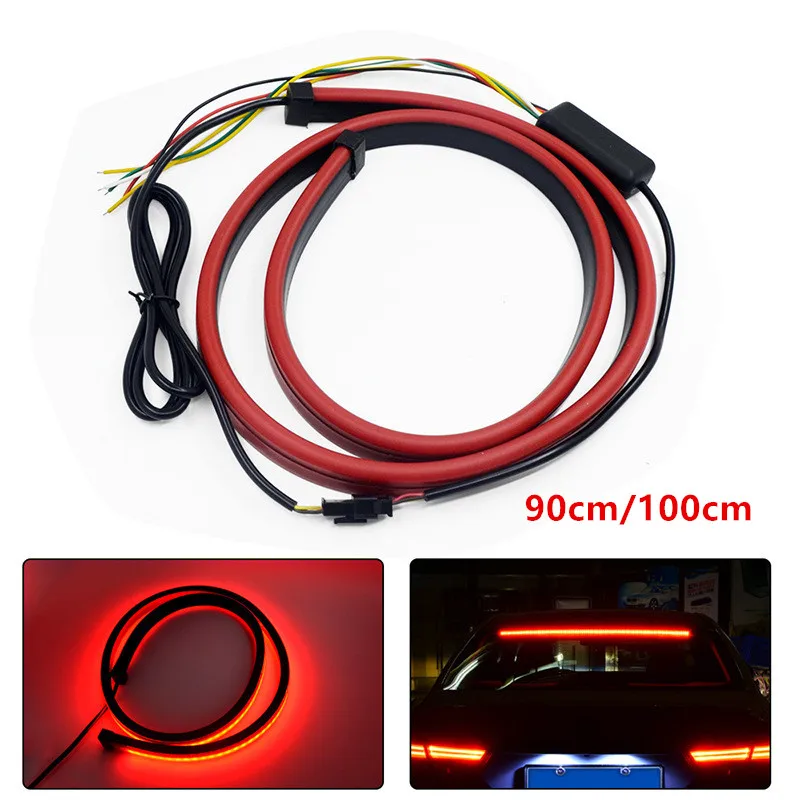 90/100cm LED Car Signal Lamp High Mount Stop Brake Light Safety Warning Rear Tail Lights Universal Vehicle Models For Geely 