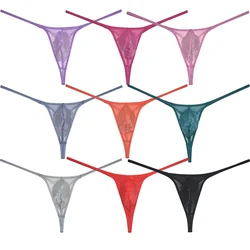 Men's Glass Yarn Sheer Bikini with Discover the Sensual CharmThong Underwear Pouch T-back Organdy Tangas