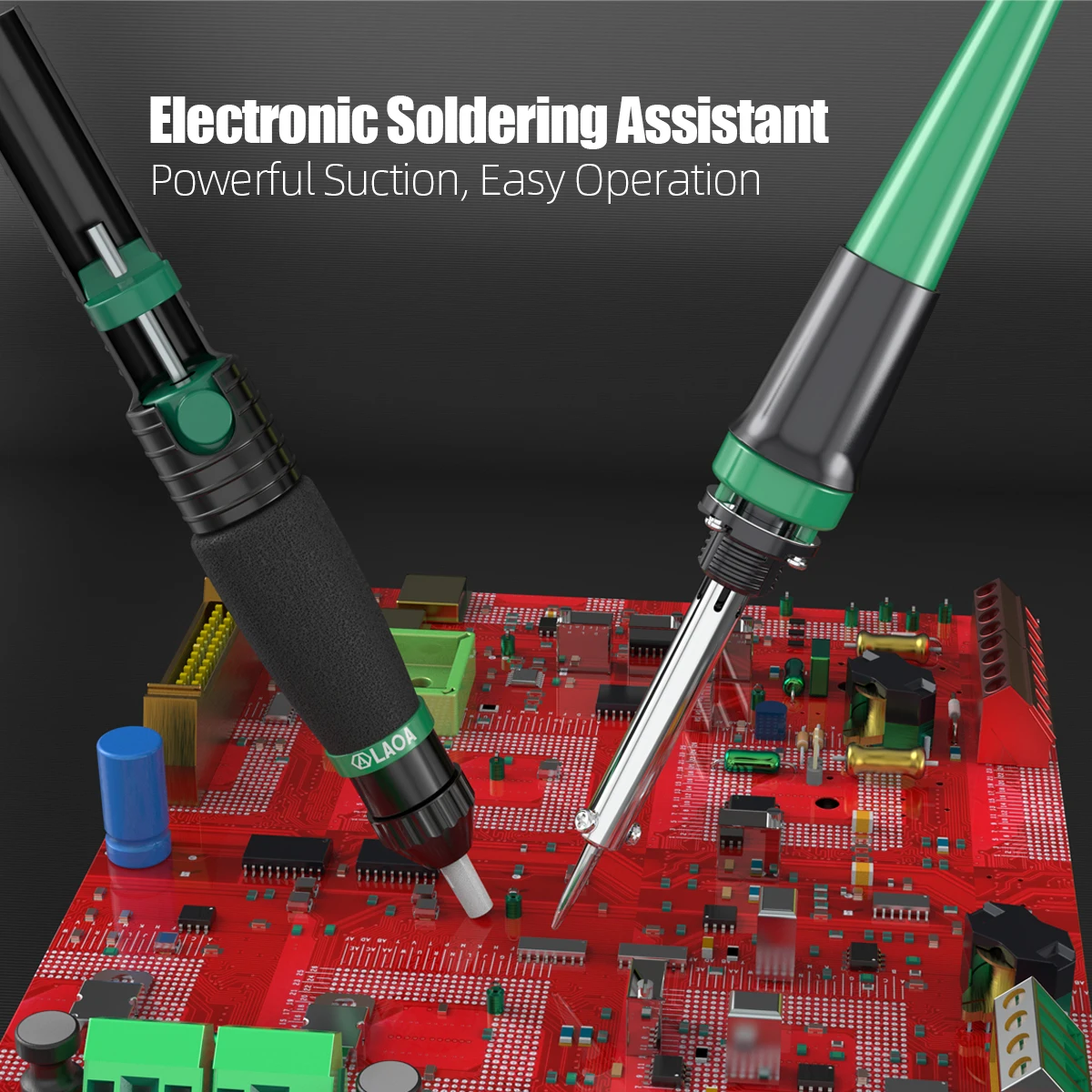 Laoa ferramenta avançada de dessoldagem com ventosa de solda, bico duplo de vedação de anel o, resistente a altas temperaturas para manutenção eletrônica