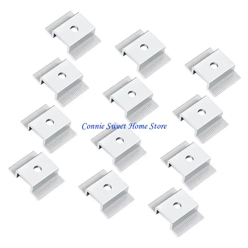 LXAF 12pcs Multipurpose Solar Panel Clamps Aluminum Alloy Brackets Accessory for Enhances Systems Stability on Roofs