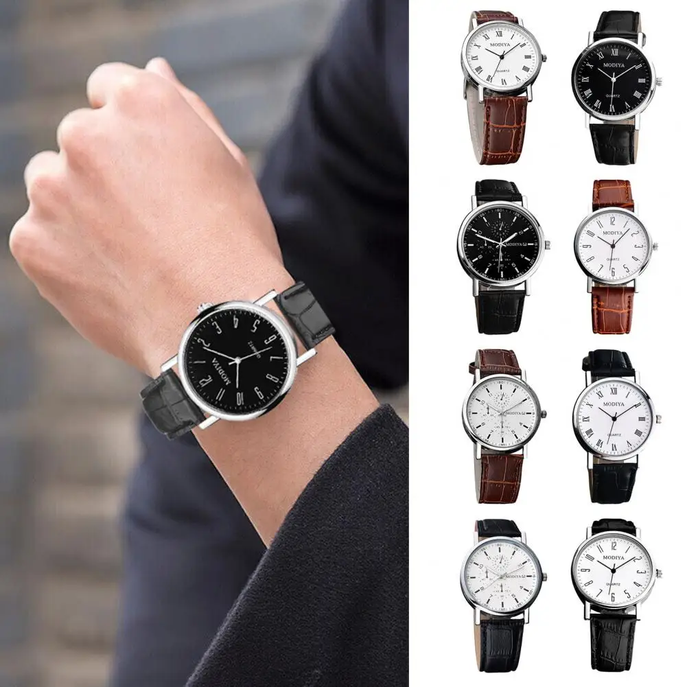 

Men Analog Watch Stylish Men's Chronograph Watches with Quartz Movement Leather Strap Gift for Boyfriend or Father Casual Analog