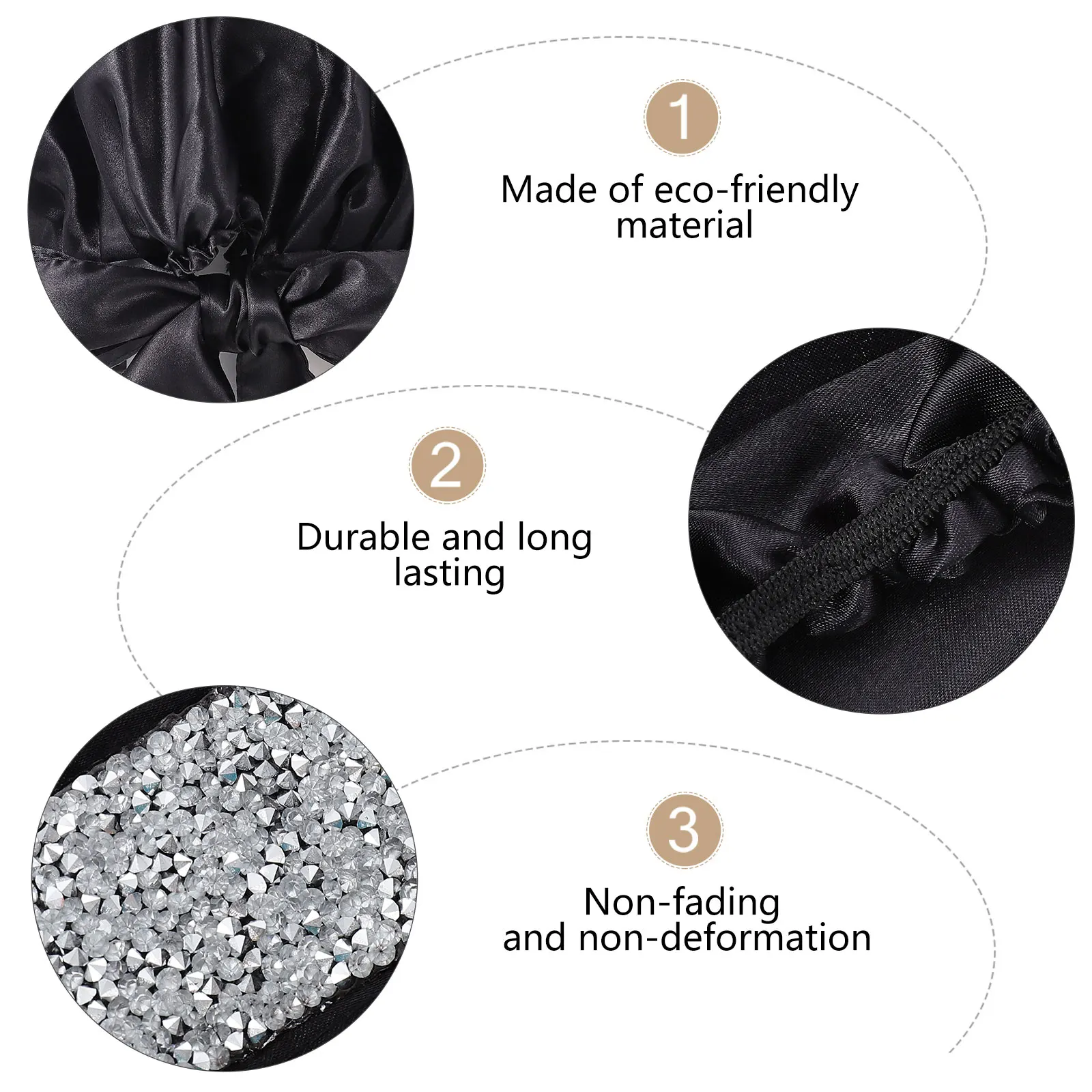 

Glitter Double Layer Bath Hat For Long Women Non-Skid Sleep Hair Wrap Wide Brimmed Shower Cap Loose Hair Protector Home Gym Yoga