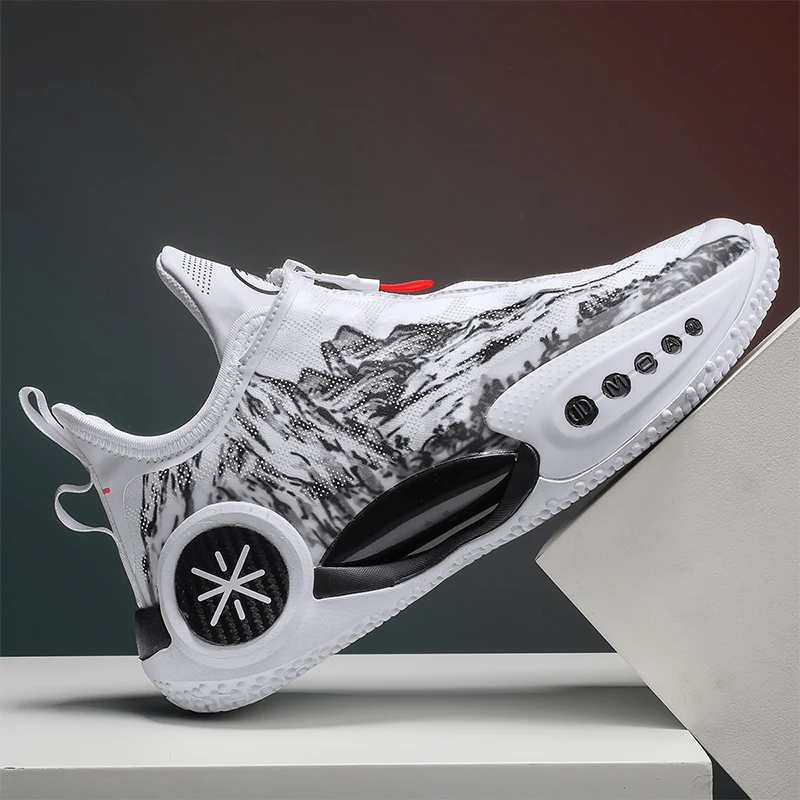 Profession Basketball Shoes Breathable Basketball Sneakers Comfotable Basketball Training Shoes Convenient Zip Outdoor Sneakers