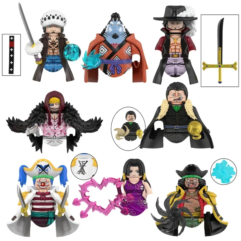 

Luffy Hancock Mihawk Marshall Building Blocks Japan Anime Bricks Dolls Mini Action Toy Figures Assemble Blocks Children Gifts