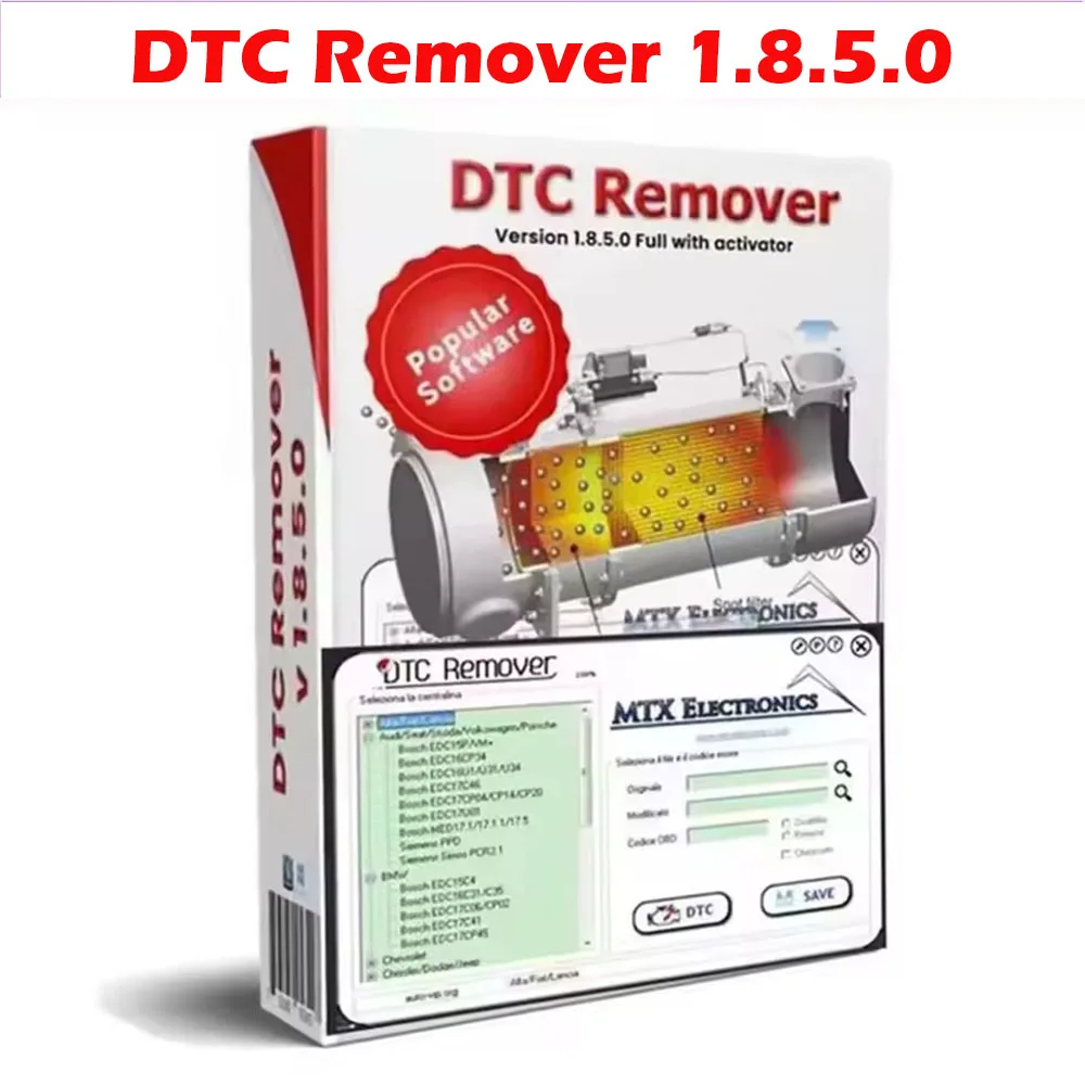 Hot DTC Remover Car Maintenance Tools For KESS KTAG FGTECH OBD2 Software MTX DTC Remover 1.8.5.0 With Keygen ECU Tuning Software