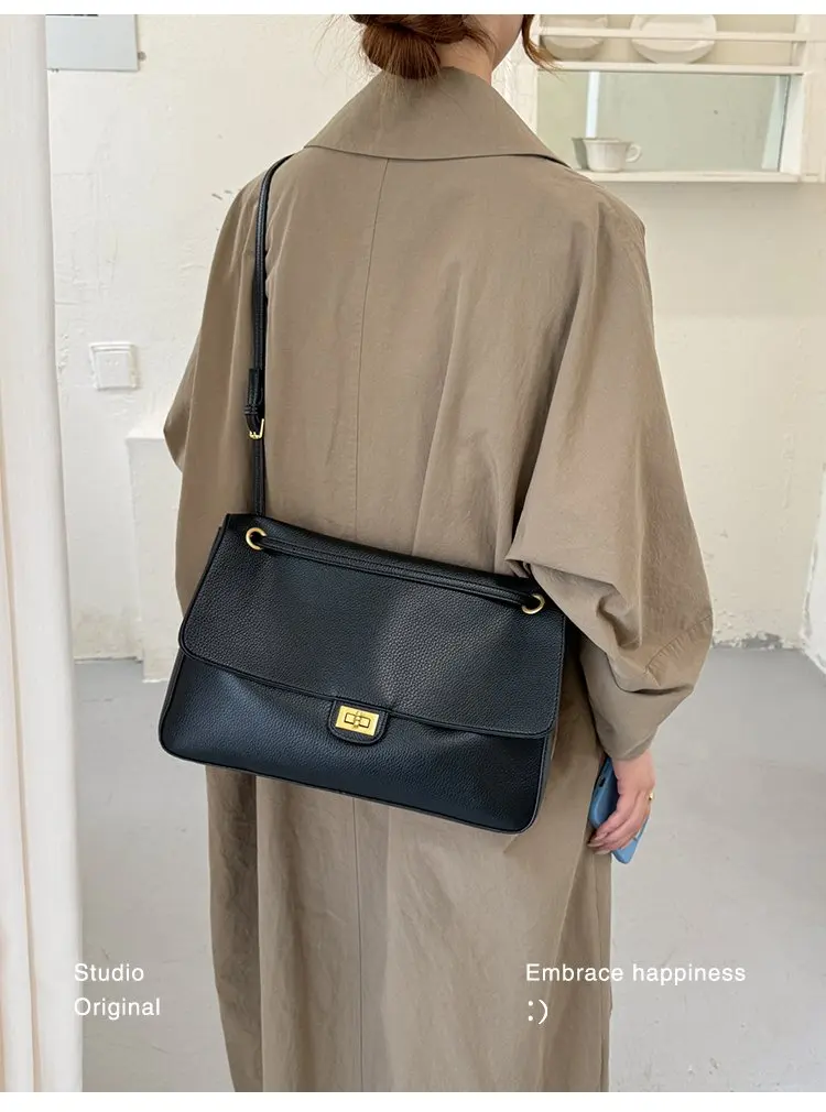Bolso tipo cubo para mujer, diseño vertical de un solo asa, tapa abatible ancha, diseño sencillo y elegante, adecuado para adultos de 20 a 60 años.