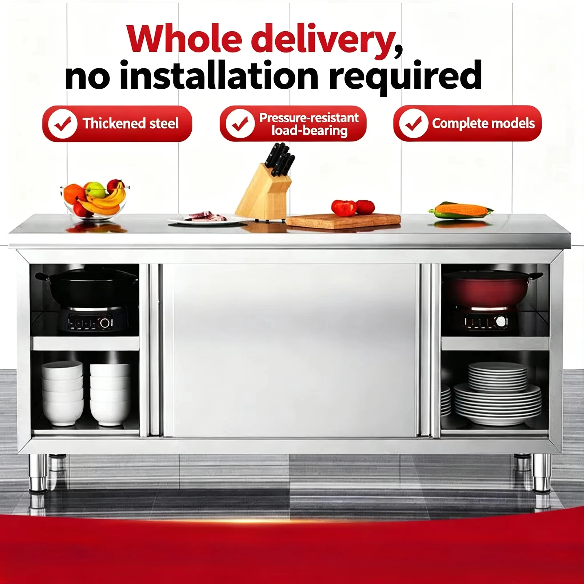 & 304 Stainless Steel Welded K - Commercial Kitchen Prep Table With Storage recension och pris