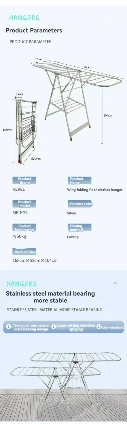 Wholesale Stainless Steel Outdoor Clothes Drying Rack Functional Foldable Design for Balcony Yard Standing Type Installation