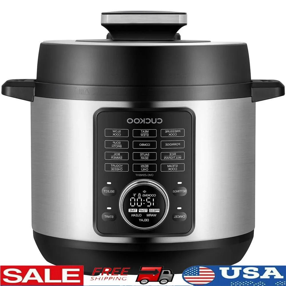 Multi-Functional Pressure Cooker 10 Cooking Options LED Display Stainless Steel Inner Pot Auto-Clean Slow Cook Sauté Steamer