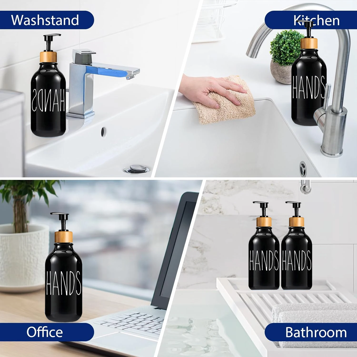 Refill Dish Soap Dispenser Kitchen Farmhouse Decro Coutertop Hand and Dish Soap Bottle Hand Wash Dish Wash Soap Container