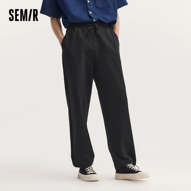 Semir Casual Pants Men 2024 Autumn New Loose Straight-Leg Pants Simple and Versatile Knit Pants