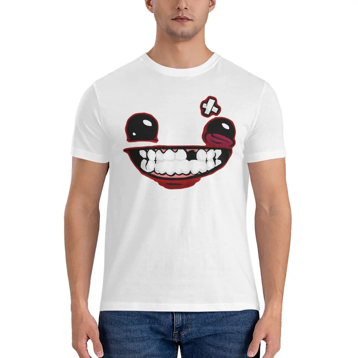 Supermeatboylogo T-Shirts The Binding of Isaac Novelty 100% Cotton Tees Crewneck Short Sleeve T Shirts Birthday Present Tops