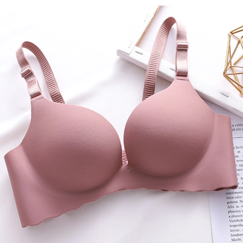 Women Sexy Push Up Bra Corset Wireless One-Piece Breathable Underwear Gathered Uphold Bra Set Seamless Solid Bralette Lingerie