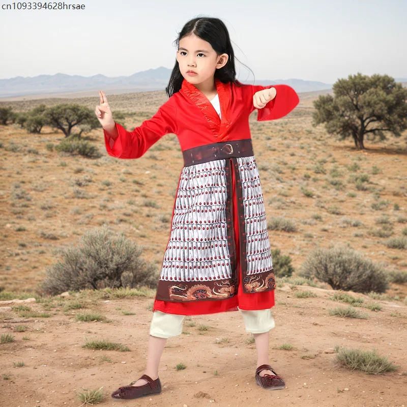 

Children Girl Brave Warrior Cosplay Fancy-dress Party Action Movie Character Traditional Chinese Costumes Economic