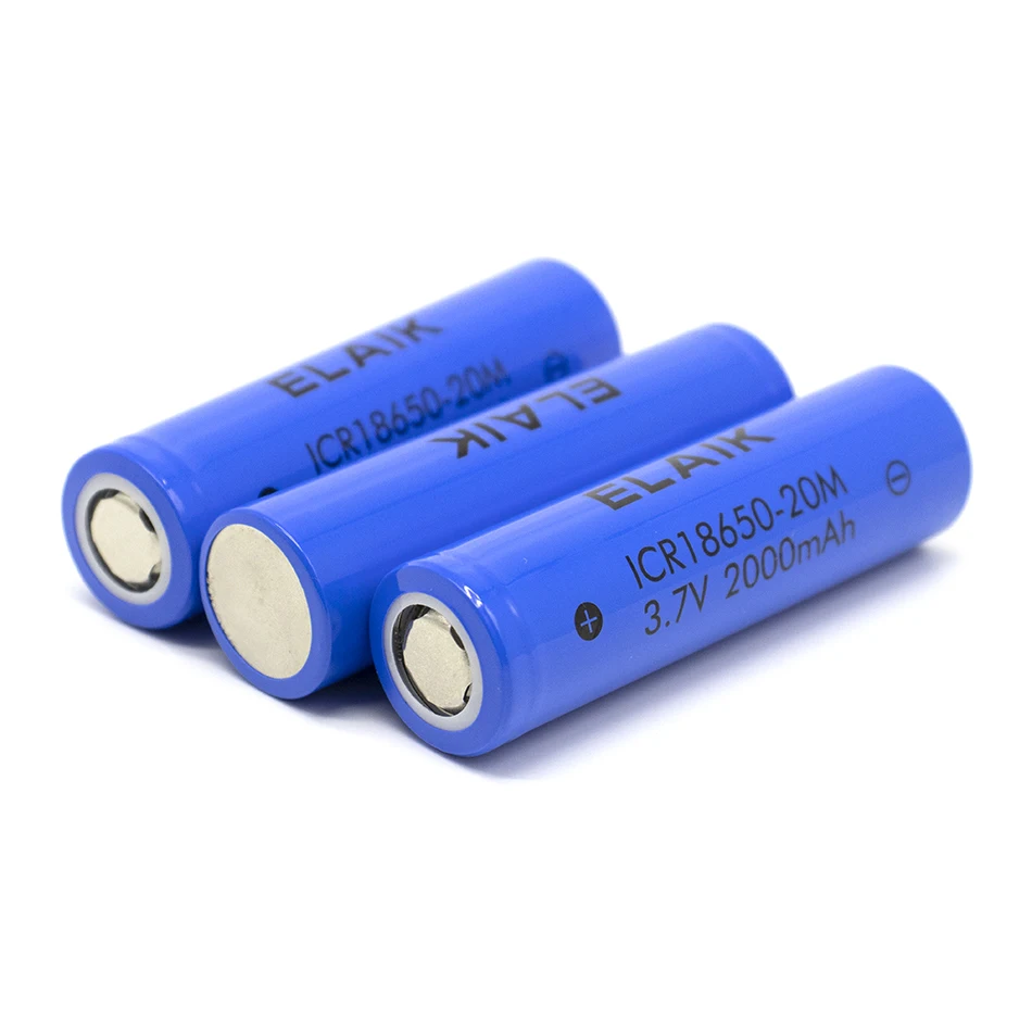 ICR18650 3.6V 2000mAh rechargeable lithium battery with stable performance, excellent energy storage, and two additional slots f