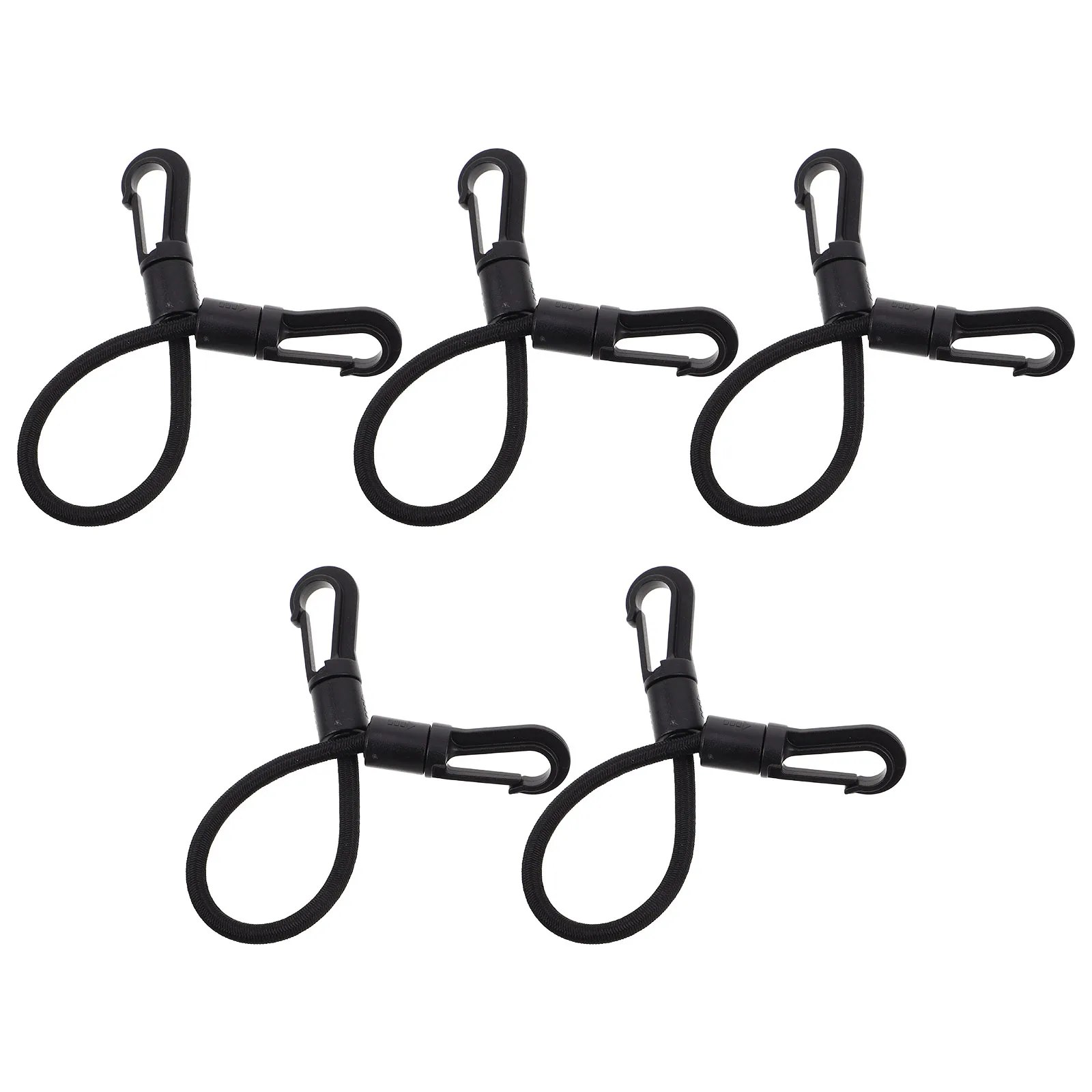 

5 Pcs Hooks Kayak Bungee Cord Camping Accessory Daily Use Ropes Elastic Cords Latex Silk Black