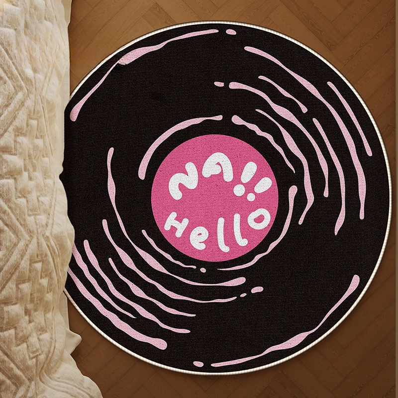 Retro Records Bedroom Carpet Living Room Sofa Tea Table Home Cloak Room Round Carpet Luxury Ins Non slip Bedside Carpet