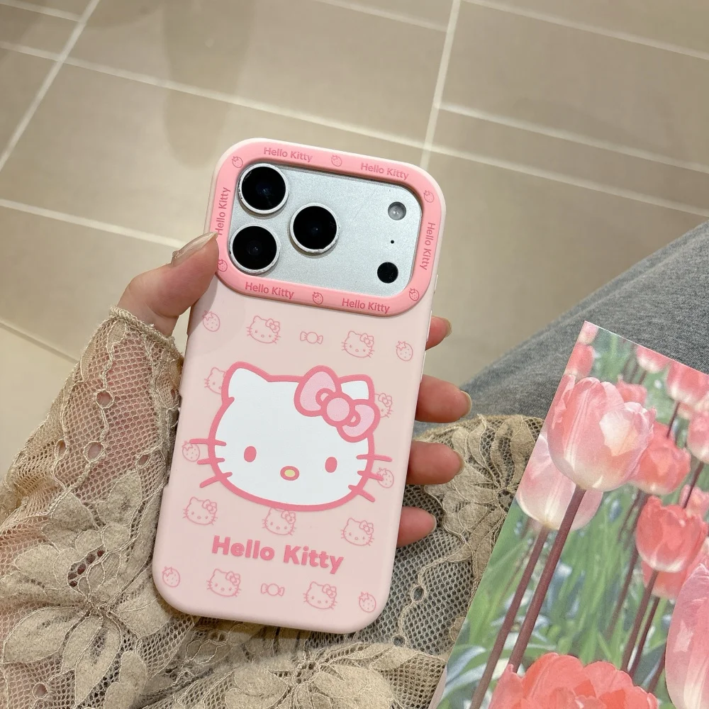 Koreanische Neue Niedliche Cartoon-Silikon-Handyhülle in Pink mit Sanrio KT-Motiv für iPhone 17 Pro Max 16 15 Pro Max Stoßfeste Schutzhülle