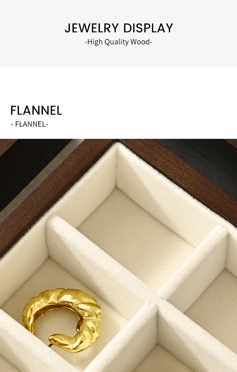 Oirlv Holz-Schmuckbox mit mehreren Schubladen, Schmuck-Organizer für Ringe, Ohrringe, Armbänder, Anhänger, multifunktionale Schmuckaufbewahrungsbox – Detail 5