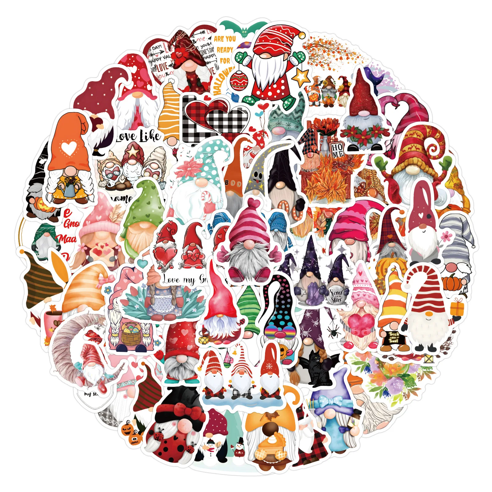 120PCS Cartoon Dwarf Christmas Decorative Sticker Children\'s DIY Toy Sticker Laptop Phone Car Diary Kawaii Funny Kid Sticker