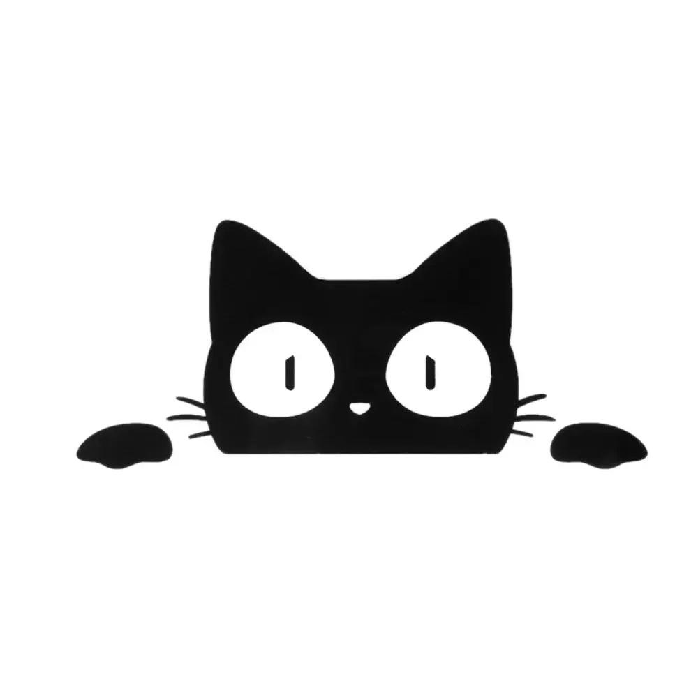 Universal Surprise Cat Peeking Sticker Black/White Funny Vinyl Decal Car Styling Decoration Accessories 14CM*6CM