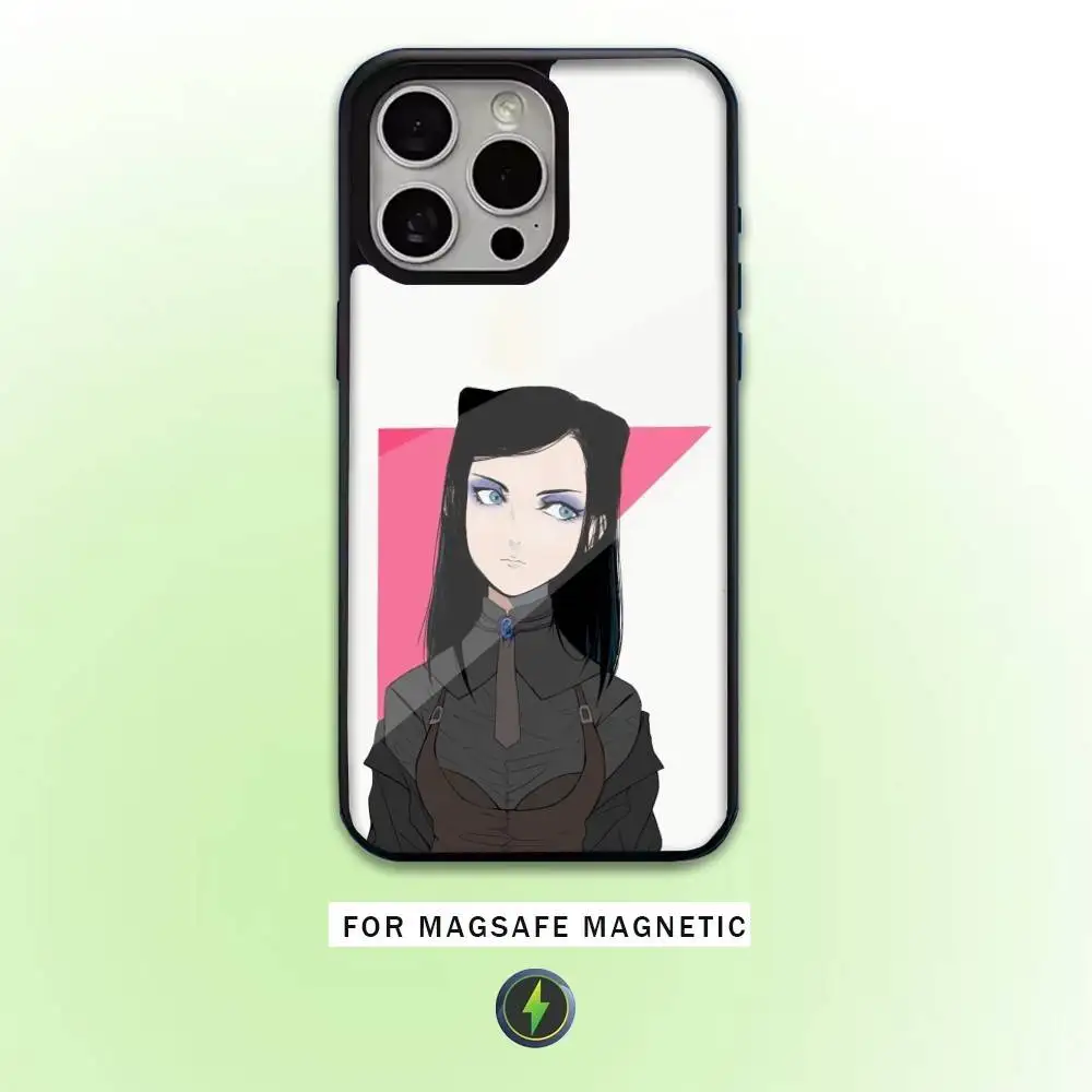 เคสโทรศัพท์ลายอนิเมะ E-ergo P-Proxy สำหรับ iPhone17,16,15,14,13,12,11 Plus,Pro Max รองรับการชาร์จไร้สายแบบแม่เหล็ก Magsafe