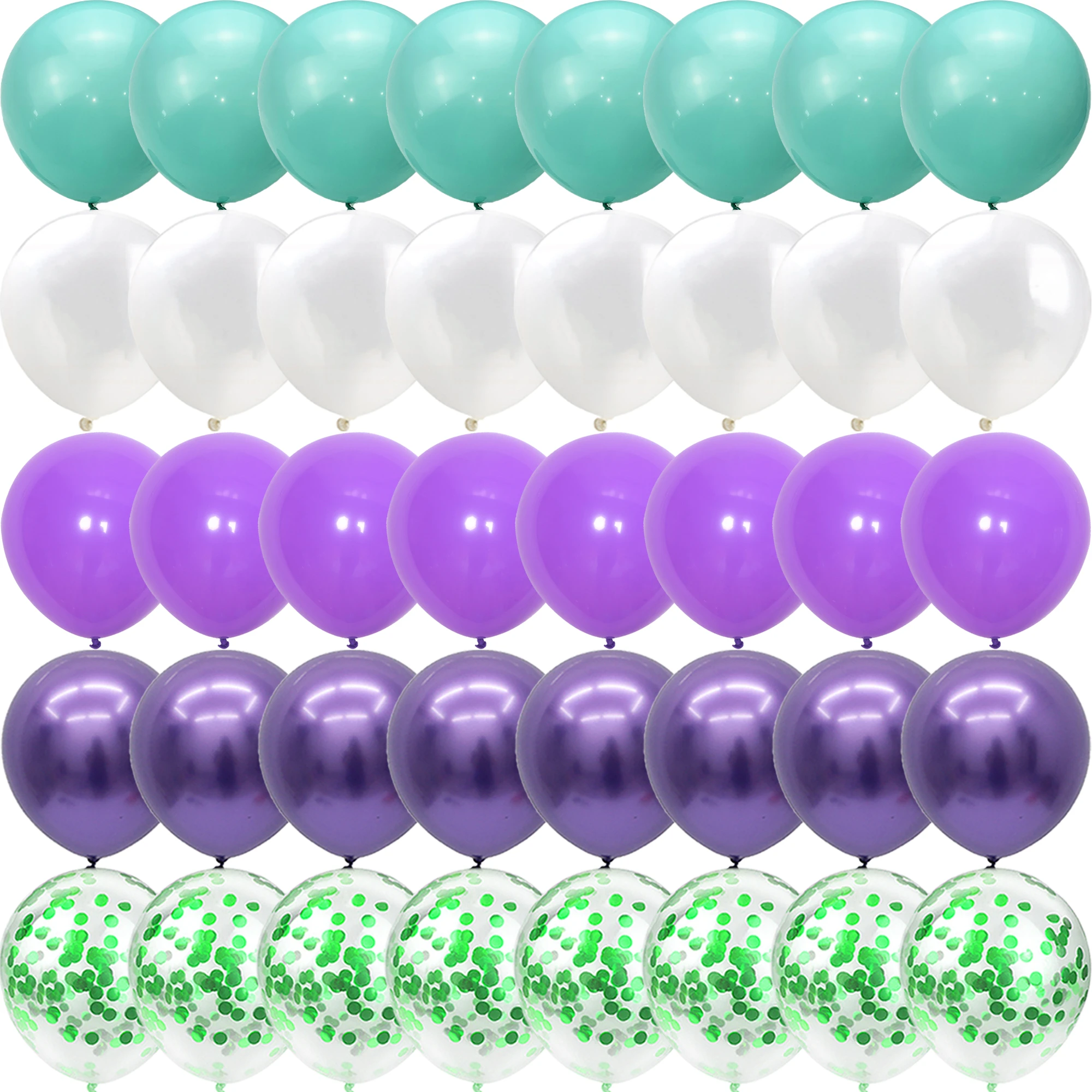 40 szt. Motyw syreny Party fioletowe niebieskie balony konfetti Halloween boże narodzenie noworoczne dekoracje na imprezę urodzinową Globos