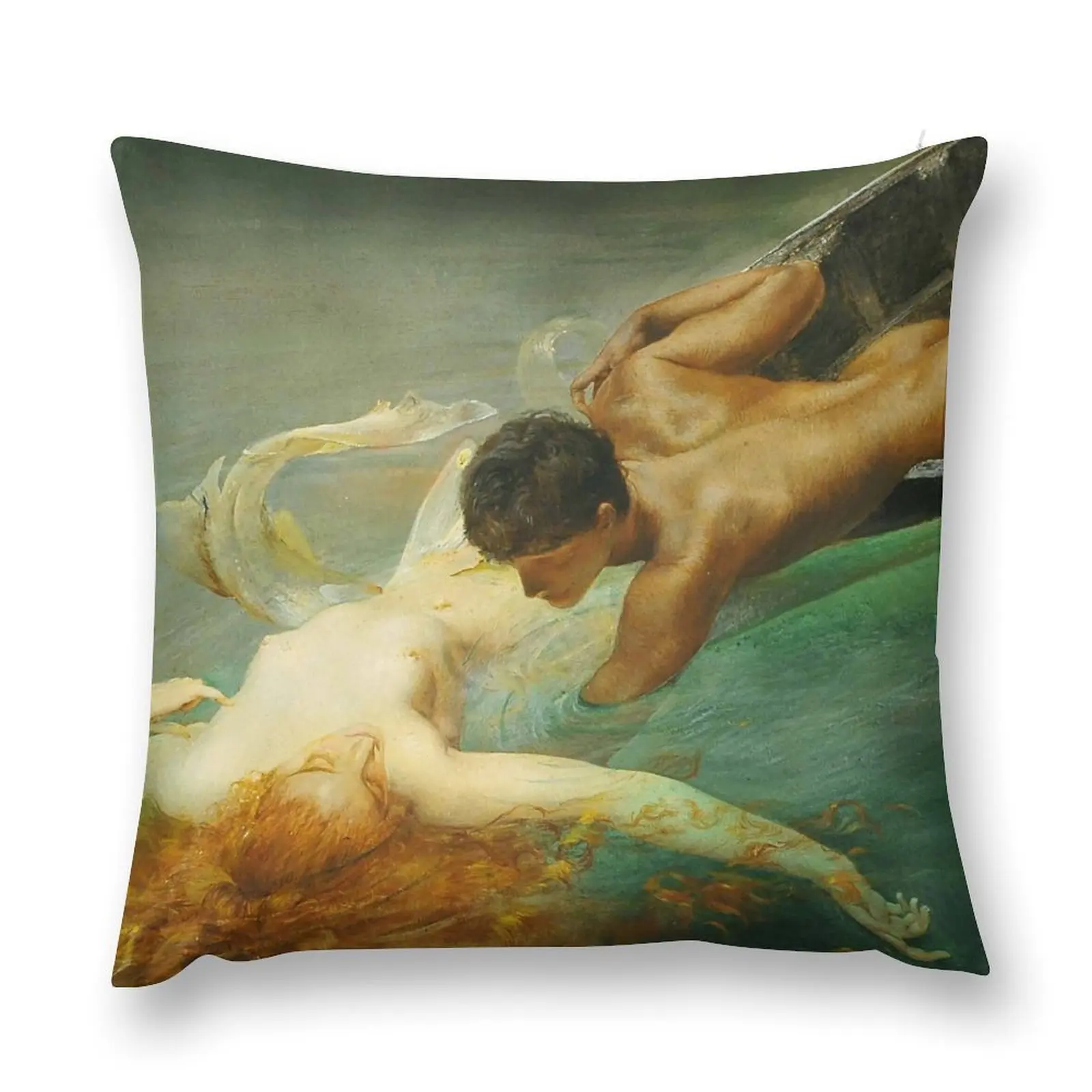 

HD. La Sirena (1893),by Giulio Aristide Sartorio Throw Pillow Couch Cushions pillow