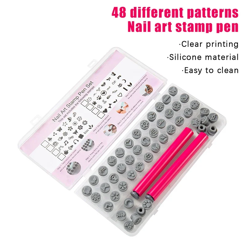 12/36 قطعة مسمار الفن ختم مجموعة أقلام DIY تصميم مسمار الحرف اليدوية الكتابة على الجدران زهرة مسمار الختام مسمار الفن التنقيط أدوات تصميم بسيط