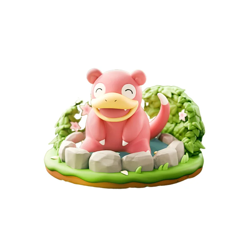 Anime New Pokemon Pikachu Psyduck Eevee Scene Desktop Decoration Creative Cartoon Doll Figure Bedroom Office Accessories Gift