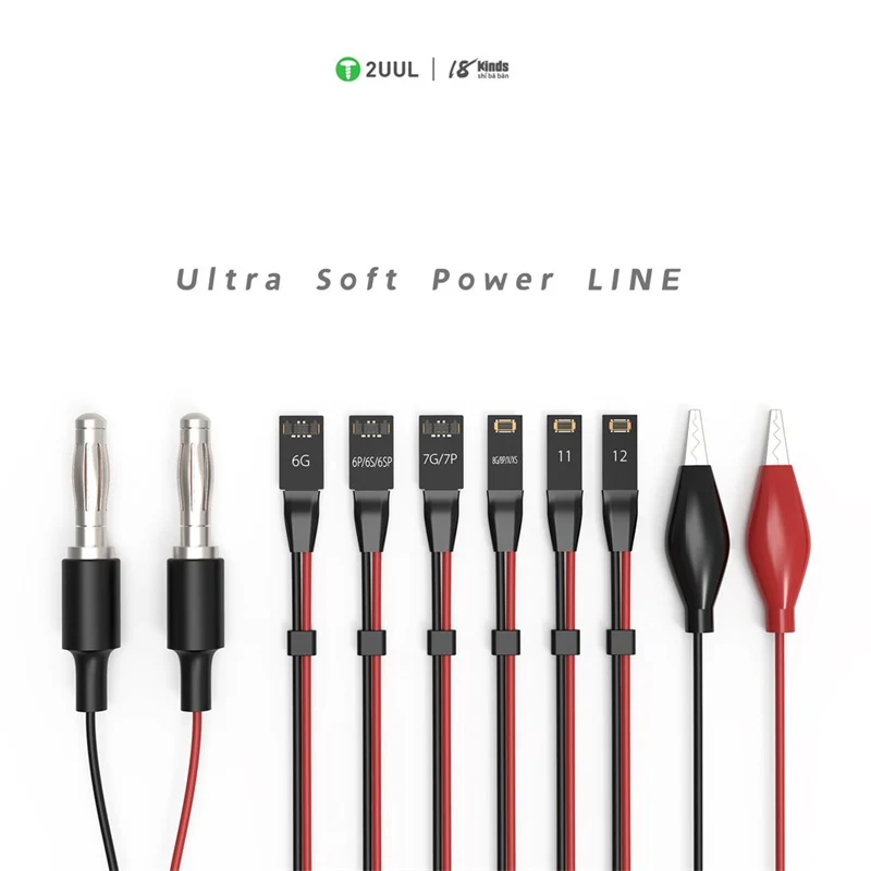 2UUL PW01 Ultra Soft Power Line LCD Mainboard Battery Startup Cable for Phone 6-13 DC Power Control Test Cable