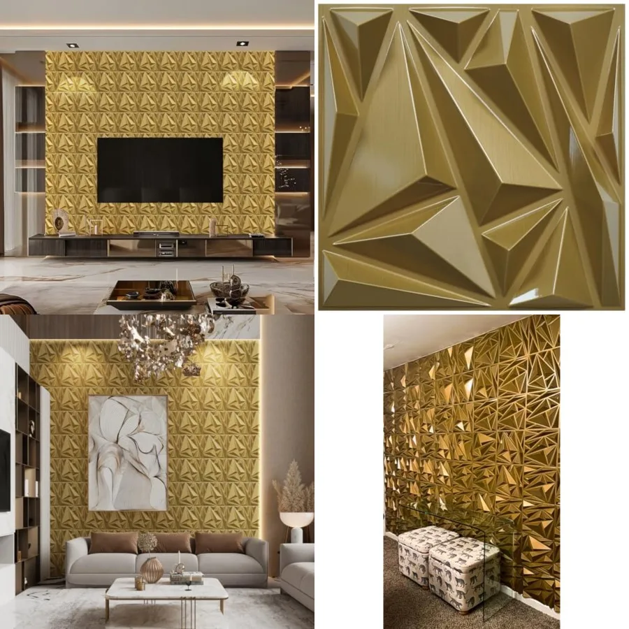 

3D Wall Panels for Interior Wall Decor, Pack PVC Wall Panels, Diamond Design Accent Wall Panels, 12x12 Modern Decorative Wall P