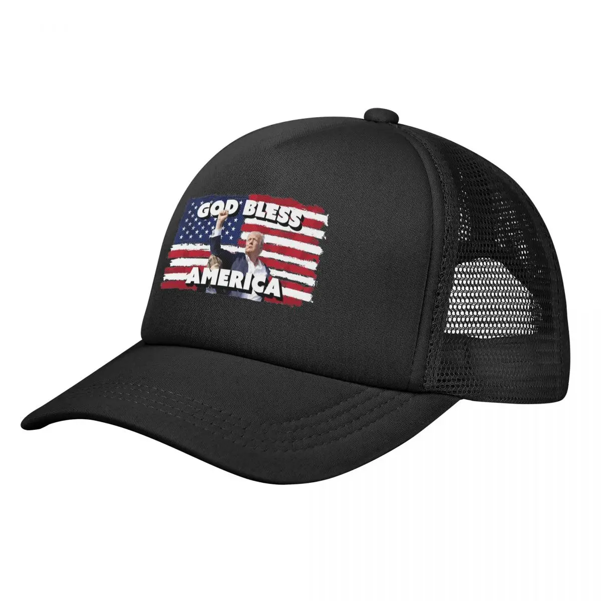 God Bless America Trump Shooting Mesh Baseball Caps Unisex Hip-Hop Sun Hats Hat Adjustable Snapback Sun Caps Summer Trucker Caps