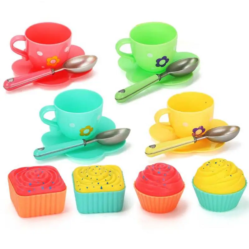 25pcs Wooden Tea Toys Pretend Play Kitchen Accessories Food Playset For Kids Tea Party Colorful Simulation Doughnuts Smooth Bowl