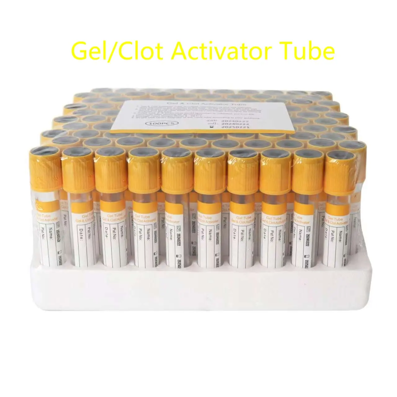 100unit 3ml 5ml 10ml   Disposable Vacuum Blood Collection Plain Tube and so on  Laboratory Consumables Tubes