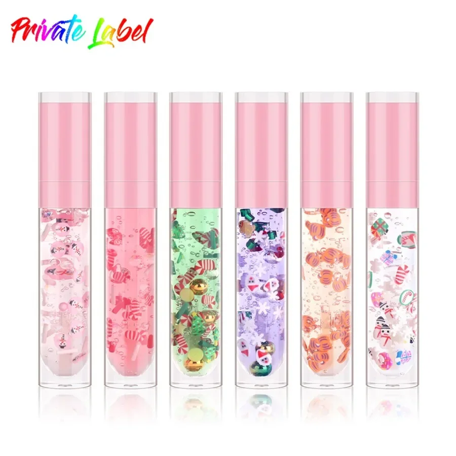 

Private Label 6colors Clear Chrismas Lip Oil Long Lasting Nourishing Fade Lip Lines Dudu Moisturizing Lips Care Makeup Bulk