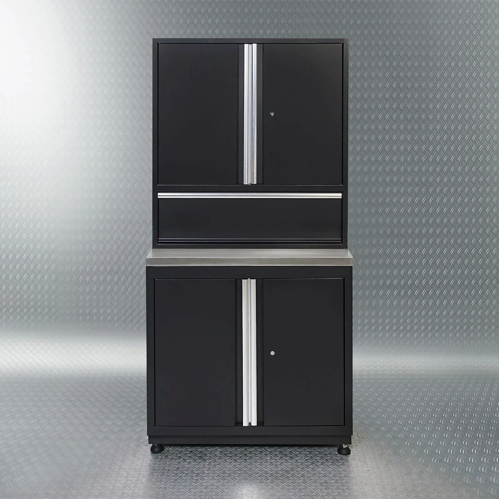 Garage Metall Eckkasten Kombination Werkzeugschrank Garage und Werkstatt Werkzeugkästen und Lagerschrank Stahlwerkbank