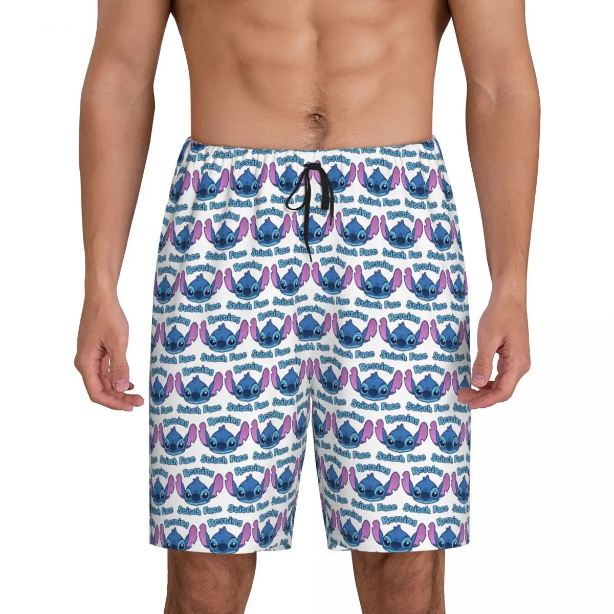 

Custom Print Men Stitch Resting Stitch Face Pajama Bottoms Sleepwear Pjs Sleep Shorts with Pockets