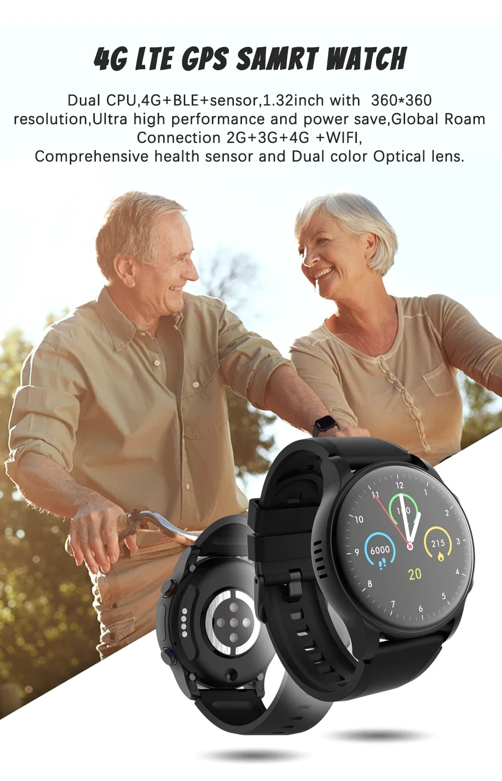 2024 4G Elderly SmartWatch For VL08S Fall Detection Alarm SOS Call  GPS WIFI smart watch with sim card