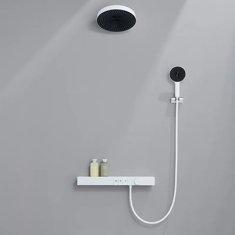 Smart Shower System with PPR Shelving and Concealed Rainfall, Thermostat, LED Display and Booster Showerhead Set