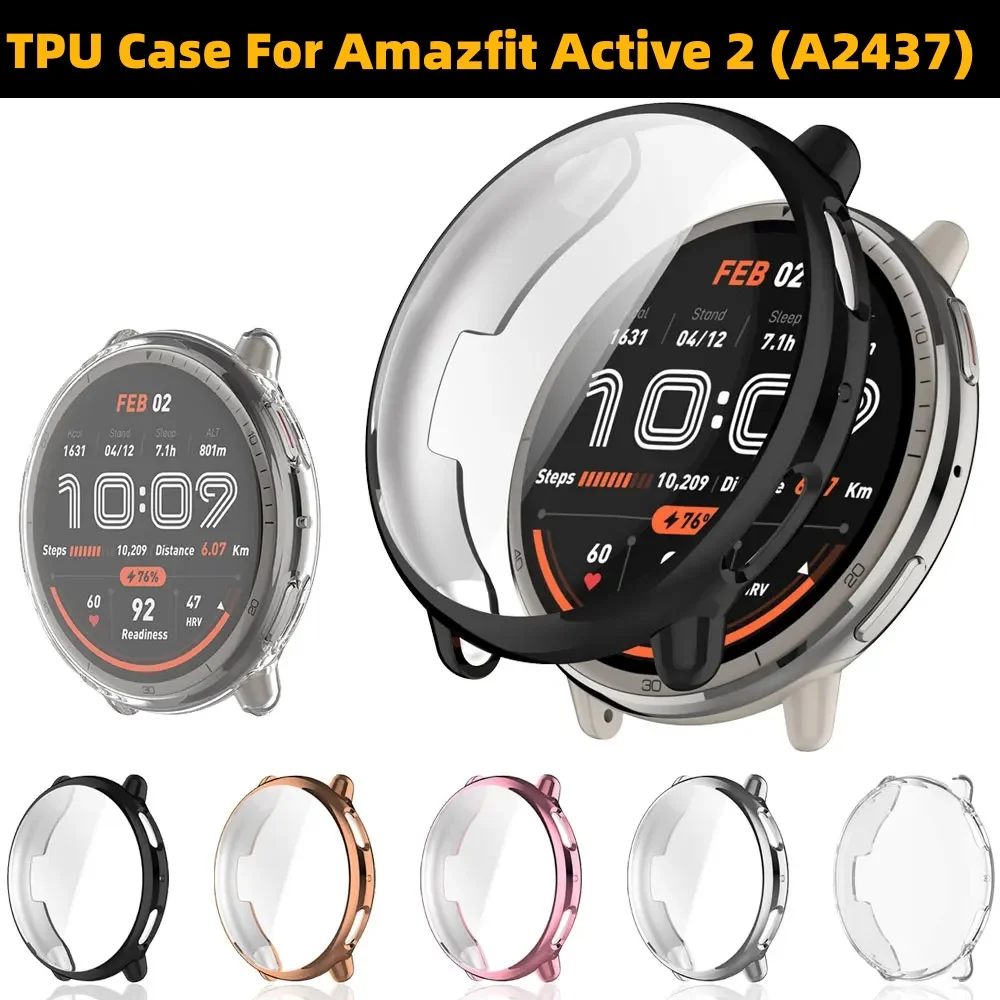 TPU Soft Watch Case for Huami Amazfit Active 2 Full Coverage Screen Protector Bumper for Amazfit Active2 Protective Cover