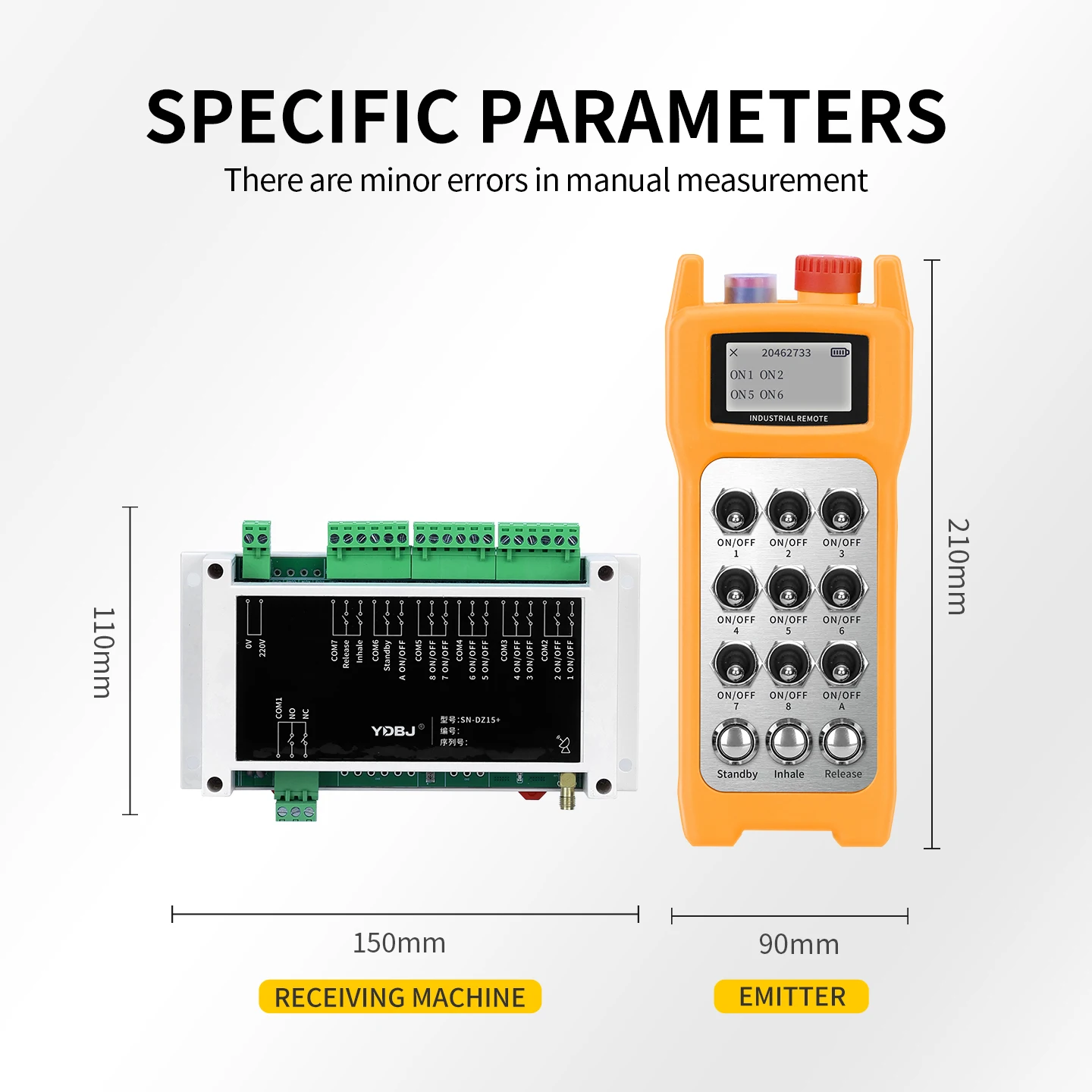 YDBJ ODMManufacturer Overhead Crane Radio Industrial Remote Control view 3