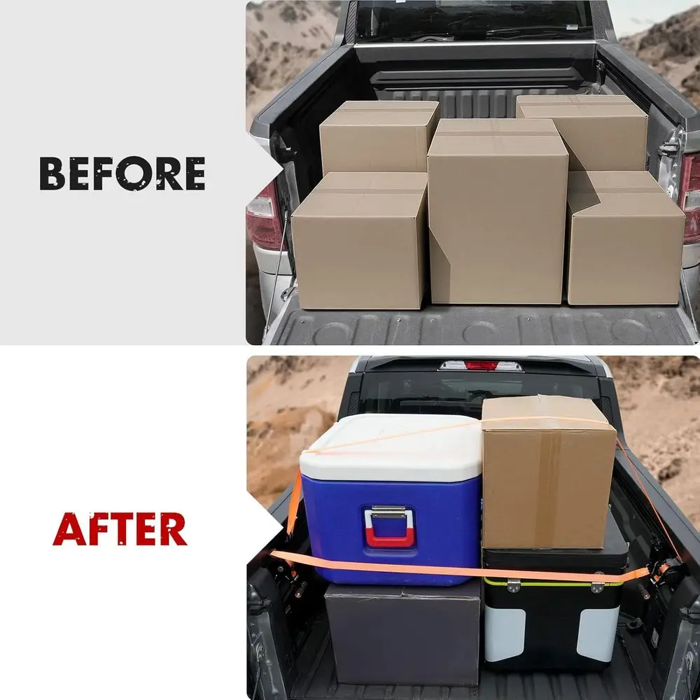 أشرطة سقاطة قابلة للسحب متوافقة مع 2022-2025 فورد مافريك 2 قطعة سرير شاحنة سحب تلقائي نظام الأشرطة الثقيلة