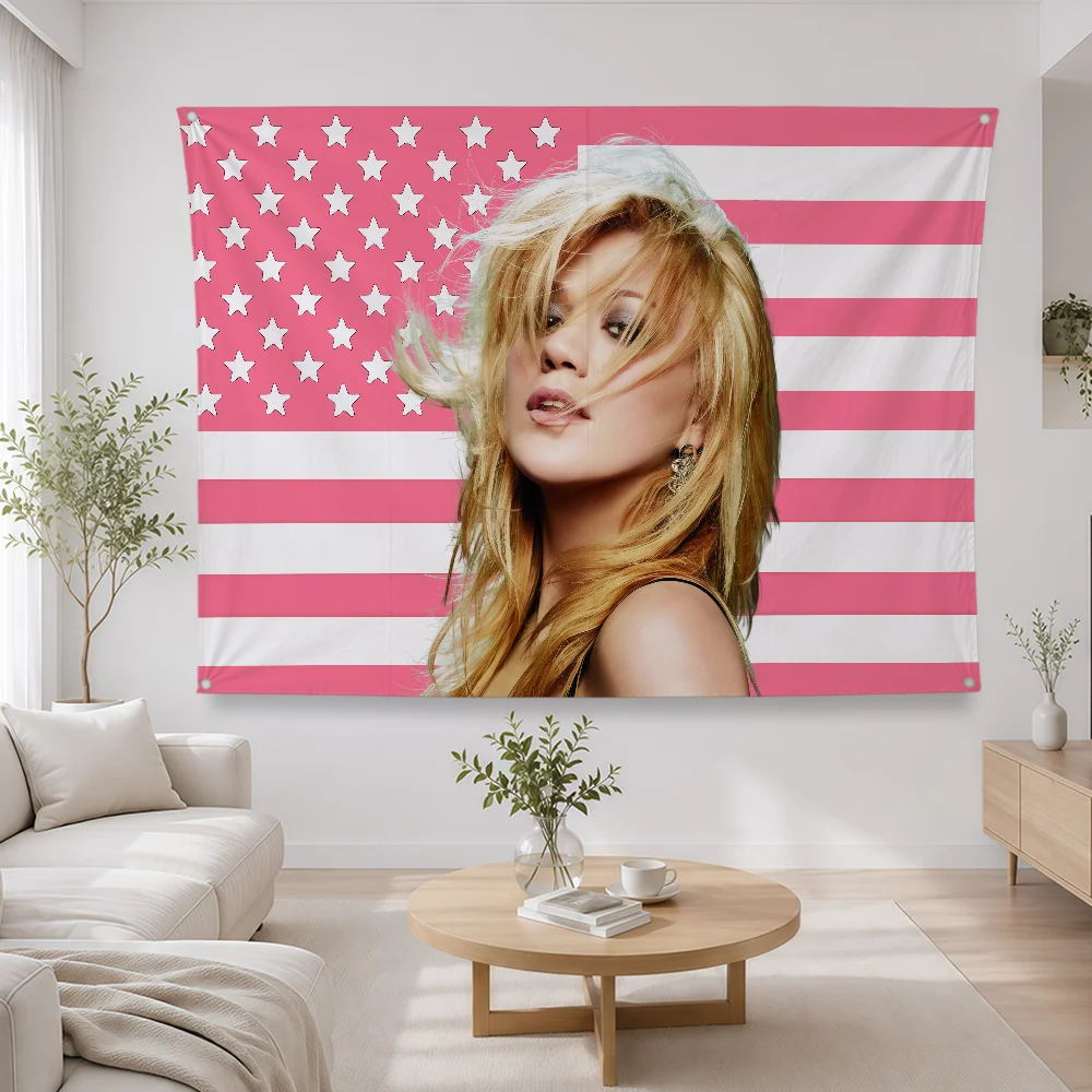 Singer K-Kelly Clarkson Flag Polyester Banner Flags For Party Club Outdoor Interior Wall Paper Decoration Banner