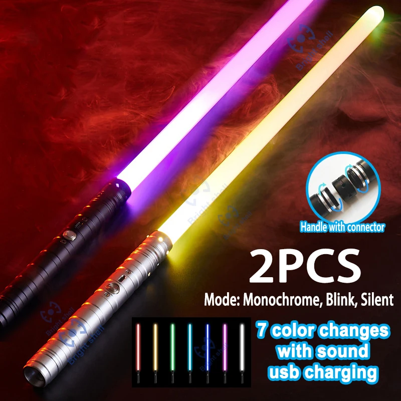 Metalen Lightsaber Laser Zwaard Speelgoed RGB Light Sabre 7 Kleurverandering Kids Soundfonts Force FX FOC Blaster Speelgoed Jedi Laser Zwaard Gift