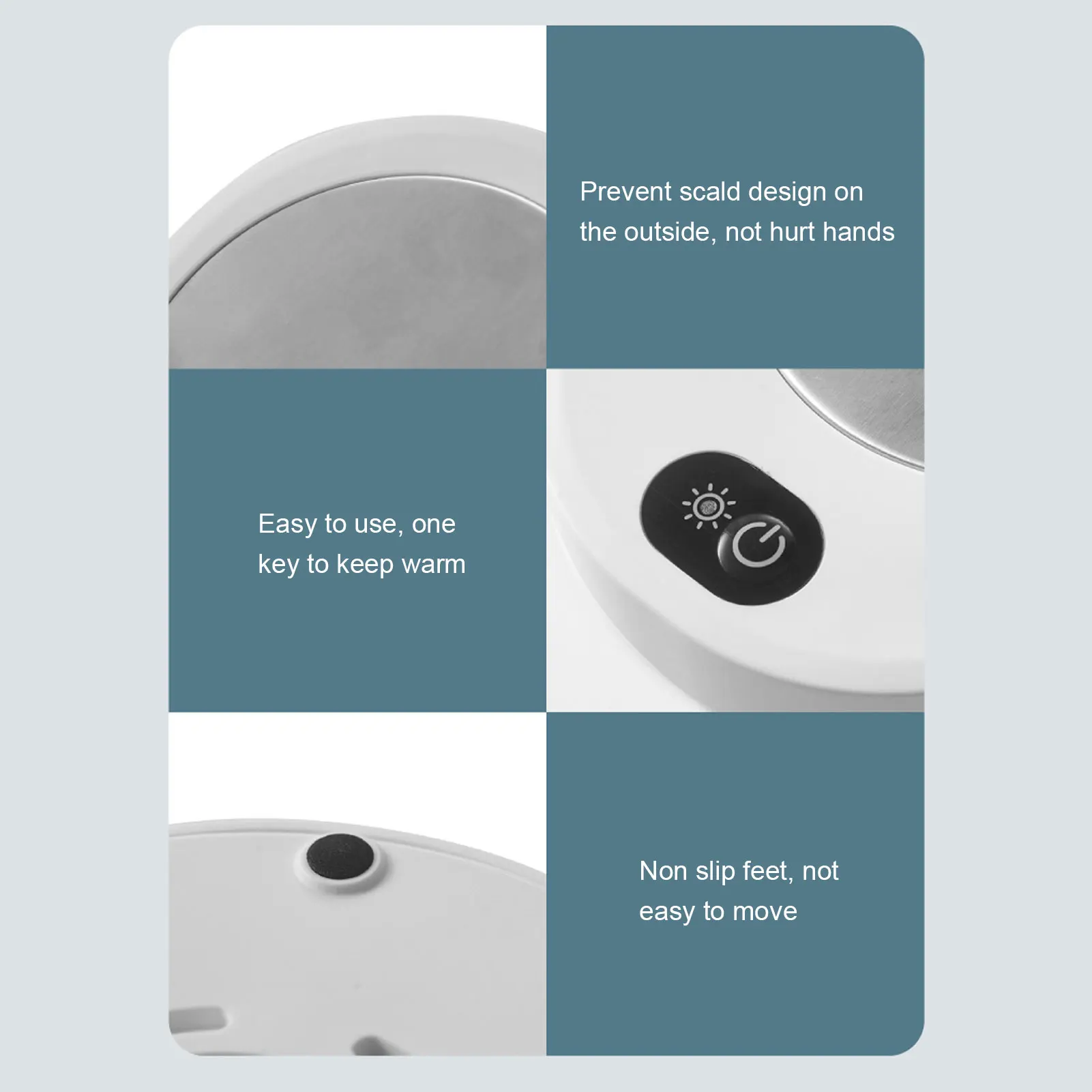 コーヒーカップウォーマー アルミ 50 ℃   定温 13W 簡単お手入れ電気加熱マグウォーマー オフィス ホーム用